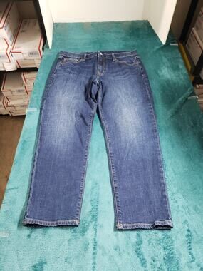 Gap Jeans Size 8 Womens Blue Stretch Pant Denim Ladies Mid Rise Girlfriend Ankle